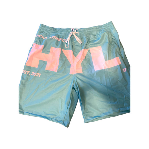 “HYL” Turquoise/Pink Shorts