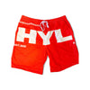 “HYL” red/white shorts