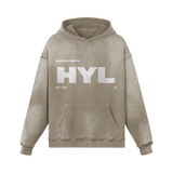 "HYL" Tan Washed Hoodie